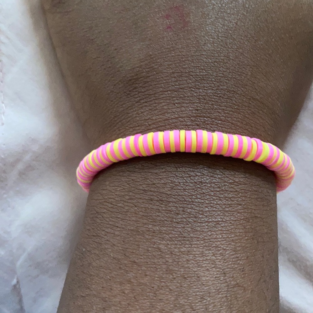 yellow and pink bracelet